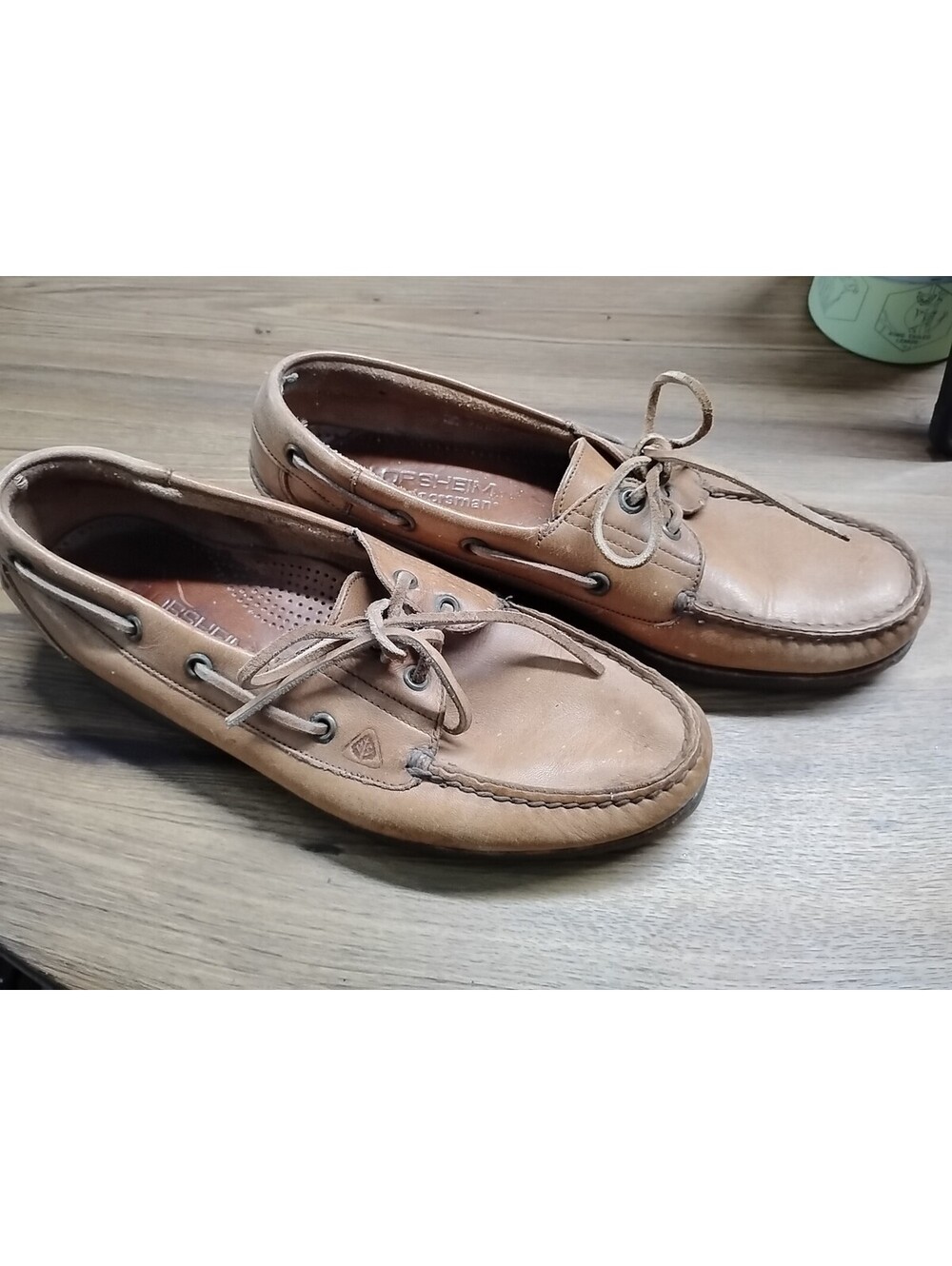 Florsheim Mens Casual Dress Shoes Shaded Brown Leather Boat Shoe Size 9M